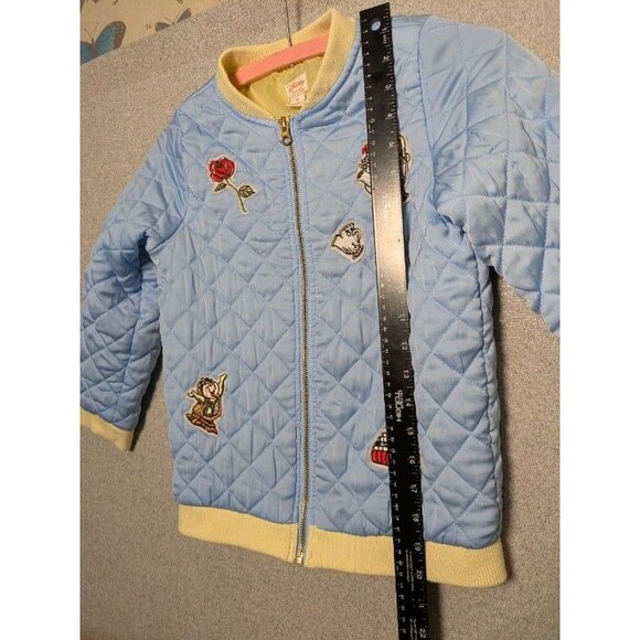 Disney Tutu Couture Beauty & the Beast Quilted Bomber Jacket Girls 10 - Picture 6 of 9